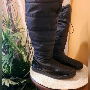 Totes Shoes Womens 8M Caroline  Black Snow Boots Mid Calf Waterproof